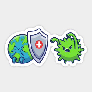 World Fighting Corona Virus Cartoon (2) Sticker